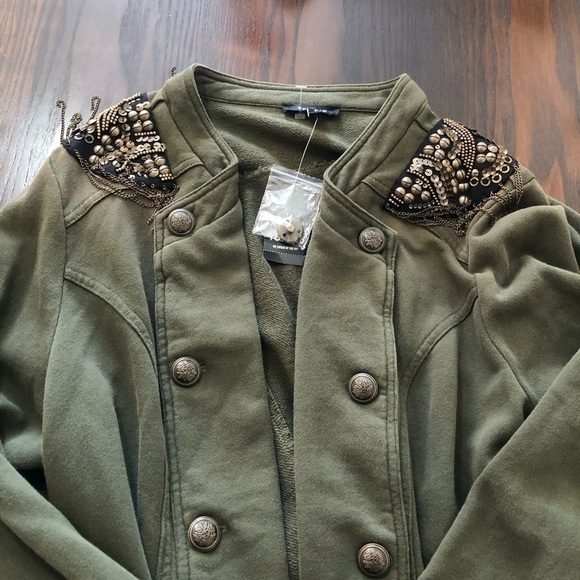 NWT TORRID | Military Olive Green Embellished‎ Jacket 14/16 100% Cotton utility - Picture 8 of 10